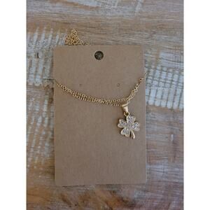 10k Gold Plated Four Leaf Clover Necklace